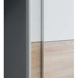 Szafa przesuwna 270 cm Narago | dąb sonoma/biały