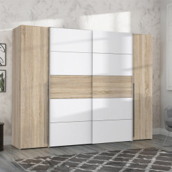 Szafa przesuwna 270 cm Narago | dąb sonoma/biały