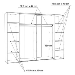 Szafa przesuwna 270 cm Narago | dąb mauvella/szałwia
