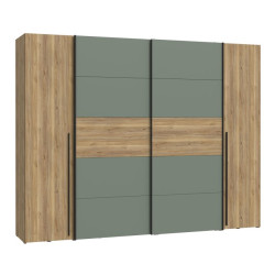 Szafa przesuwna 270 cm Narago | dąb mauvella/szałwia