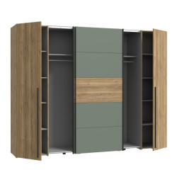 Szafa przesuwna 270 cm Narago | dąb mauvella/szałwia