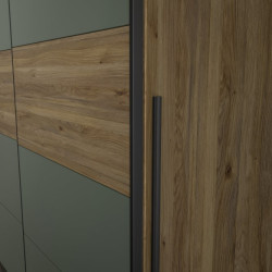 Szafa przesuwna 270 cm Narago | dąb mauvella/szałwia