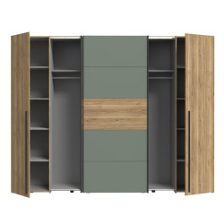 Szafa przesuwna 270 cm Narago | dąb mauvella/szałwia