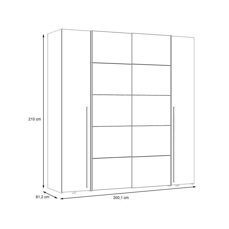 Szafa przesuwna Narago NRGS32511 200 cm do sypialni