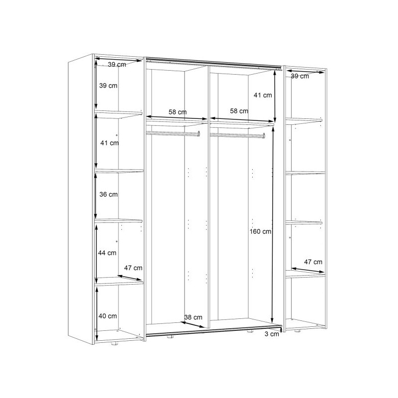 Szafa przesuwna Narago NRGS32511 200 cm do sypialni