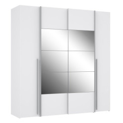 Biała szafa z lustrem Narago 200 cm do sypialni