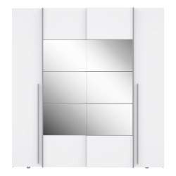 Biała szafa z lustrem Narago 200 cm do sypialni