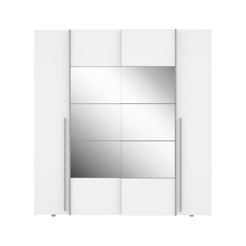 Biała szafa z lustrem Narago 200 cm do sypialni