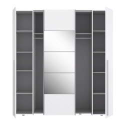 Biała szafa z lustrem Narago 200 cm do sypialni