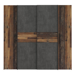 Szafa przesuwna Narago 200 cm do sypialni | old wood vintage/beton