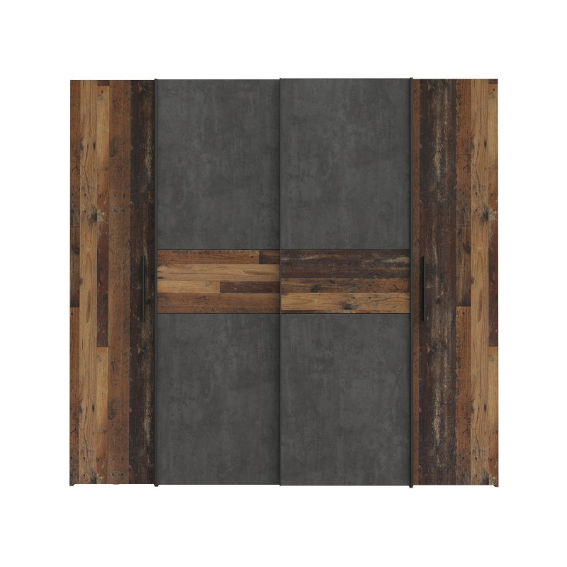 Szafa przesuwna Narago 200 cm do sypialni | old wood vintage/beton