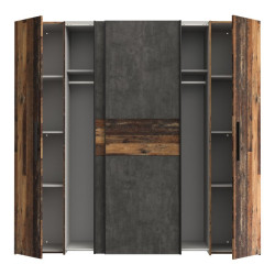 Szafa przesuwna Narago 200 cm do sypialni | old wood vintage/beton