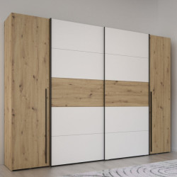 Szafa przesuwna 270 cm Narago | dąb artisan/biały