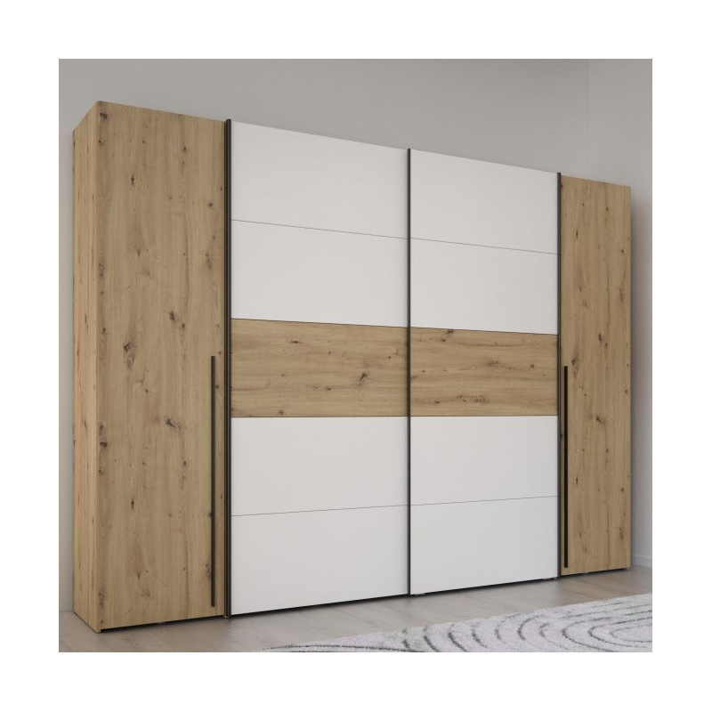 Szafa przesuwna 270 cm Narago | dąb artisan/biały