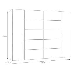 Szafa przesuwna 270 cm Narago | dąb artisan/biały