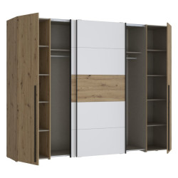 Szafa przesuwna 270 cm Narago | dąb artisan/biały