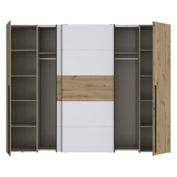 Szafa przesuwna 270 cm Narago | dąb artisan/biały