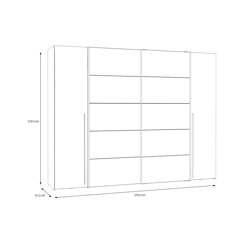 Biało-czarna szafa przesuwna 270 cm Narago | Meble Forte