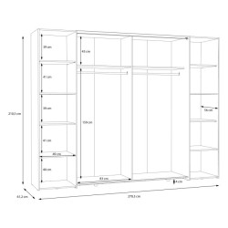 Biało-czarna szafa przesuwna 270 cm Narago | Meble Forte