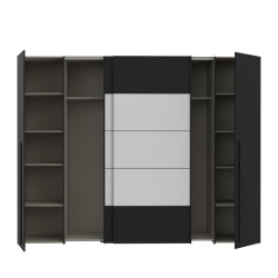 Biało-czarna szafa przesuwna 270 cm Narago | Meble Forte