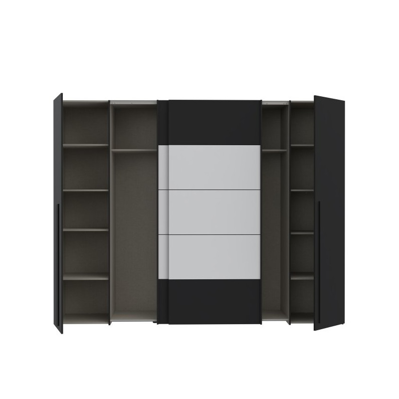 Biało-czarna szafa przesuwna 270 cm Narago | Meble Forte