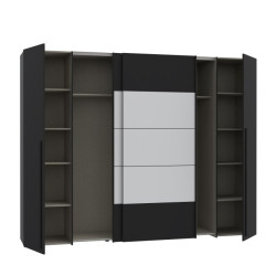 Biało-czarna szafa przesuwna 270 cm Narago | Meble Forte