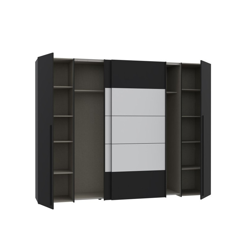 Biało-czarna szafa przesuwna 270 cm Narago | Meble Forte