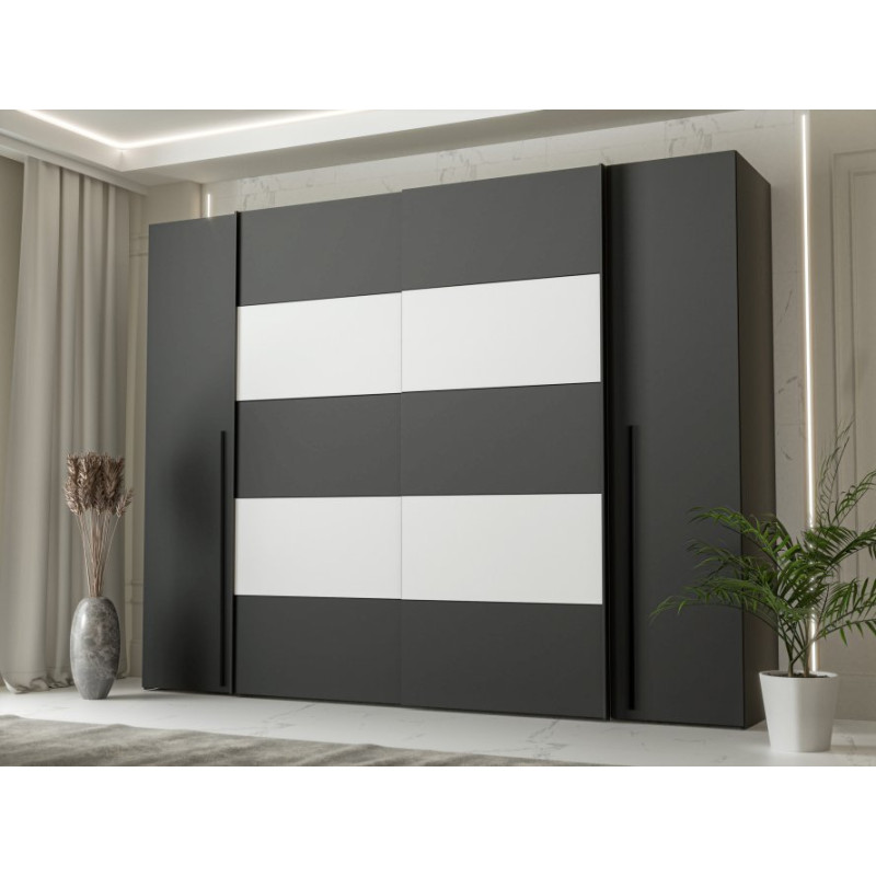 Biało-czarna szafa przesuwna 270 cm Narago | Meble Forte