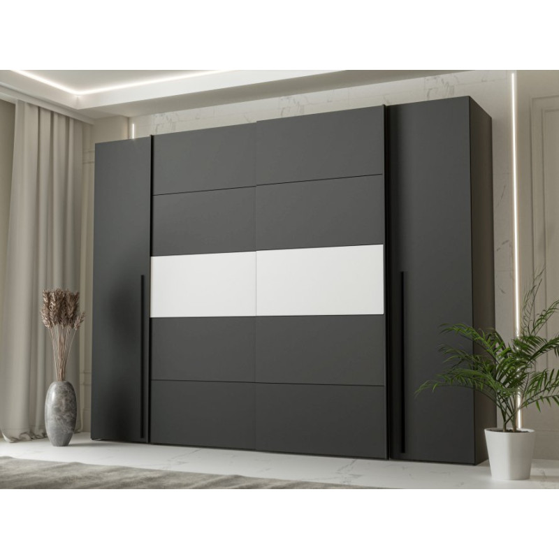 Biało-czarna szafa przesuwna 270 cm Narago | Meble Forte