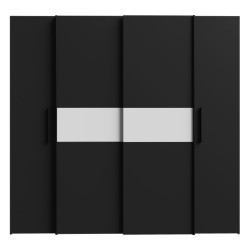 Czarna szafa przesuwna Narago 200 cm do sypialni