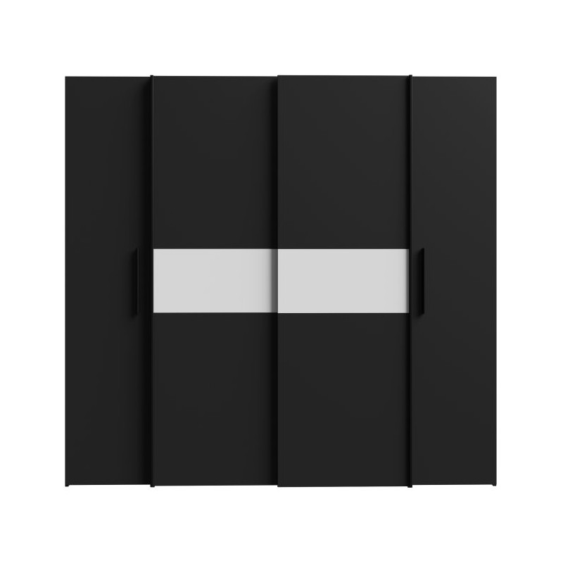 Czarna szafa przesuwna Narago 200 cm do sypialni