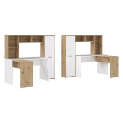Biurko narożne z regałem NET106 do pracy i nauki