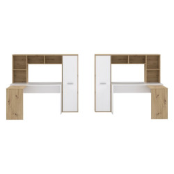 Biurko narożne z regałem NET106 do pracy i nauki