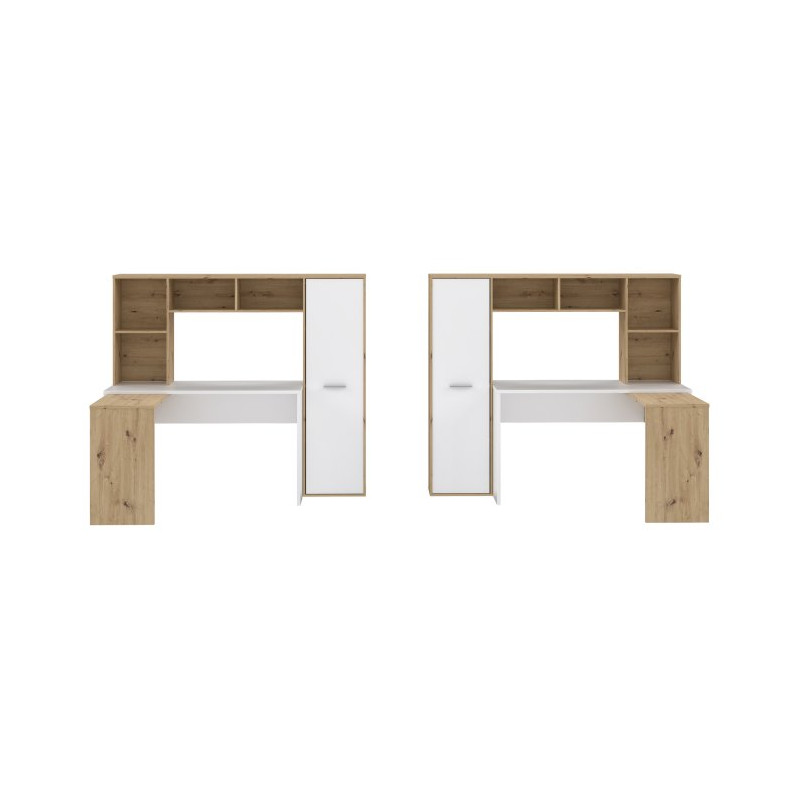 Biurko narożne z regałem NET106 do pracy i nauki