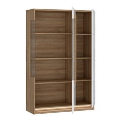 Witryna z oświetleniem 90 cm Attention ATNV511RB dąb riviera/biały połysk