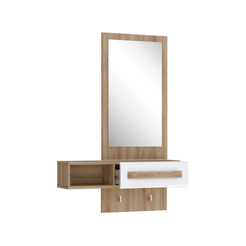 Zestaw do przedpokoju Attention ATND011 dąb riviera/biały połysk