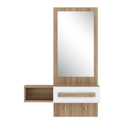 Zestaw do przedpokoju Attention ATND011 dąb riviera/biały połysk