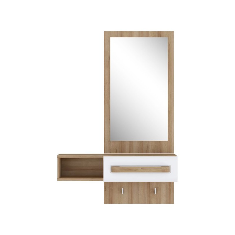 Zestaw do przedpokoju Attention ATND011 dąb riviera/biały połysk