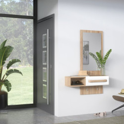 Zestaw do przedpokoju Attention ATND011 dąb riviera/biały połysk