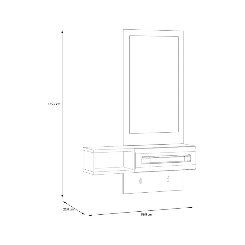 Zestaw do przedpokoju Attention ATND011 dąb riviera/czarny połysk