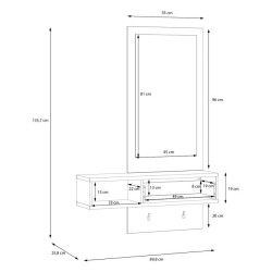 Zestaw do przedpokoju Attention ATND011 dąb riviera/czarny połysk