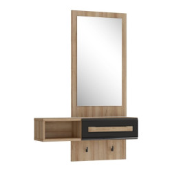 Zestaw do przedpokoju Attention ATND011 dąb riviera/czarny połysk