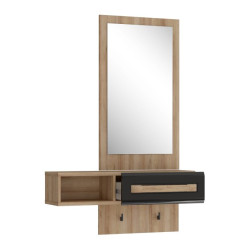 Zestaw do przedpokoju Attention ATND011 dąb riviera/czarny połysk