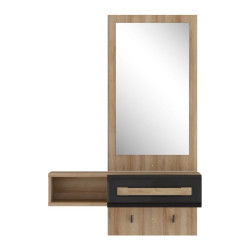 Zestaw do przedpokoju Attention ATND011 dąb riviera/czarny połysk