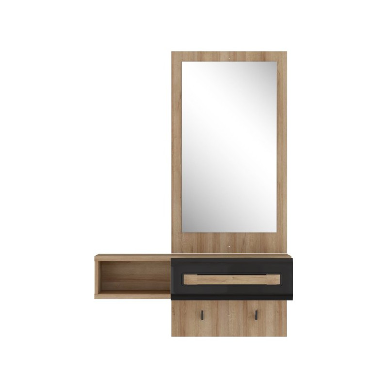 Zestaw do przedpokoju Attention ATND011 dąb riviera/czarny połysk