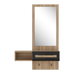 Zestaw do przedpokoju Attention ATND011 dąb riviera/czarny połysk