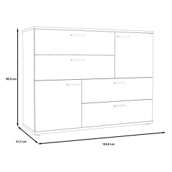 Komoda z szufladami Skive SKVK46 dąb artisan/beton