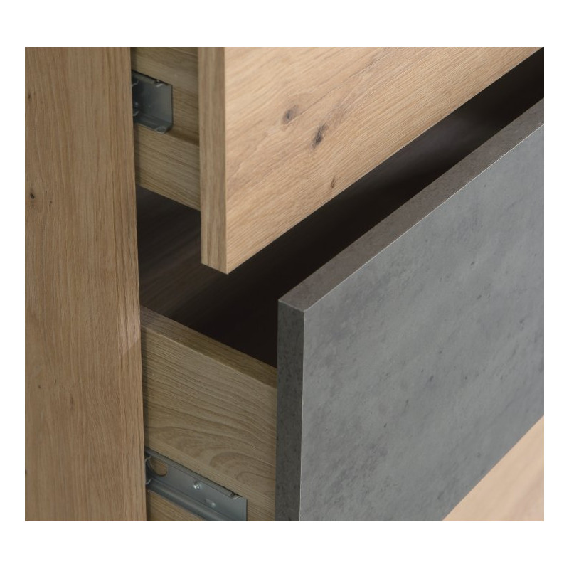 Komoda z szufladami Skive SKVK46 dąb artisan/beton