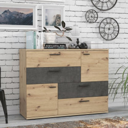 Komoda z szufladami Skive SKVK46 dąb artisan/beton