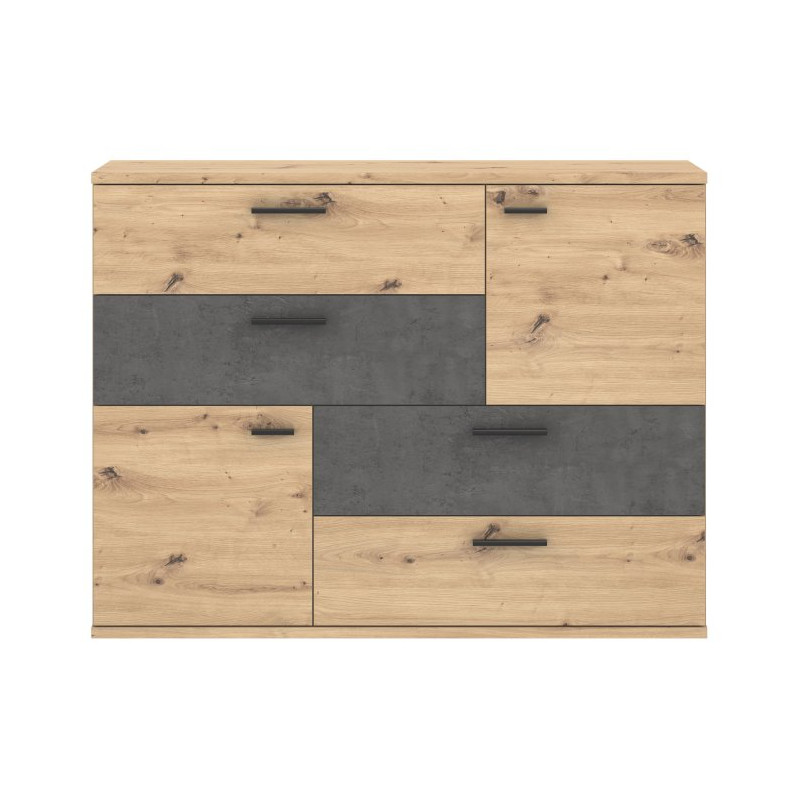 Komoda z szufladami Skive SKVK46 dąb artisan/beton